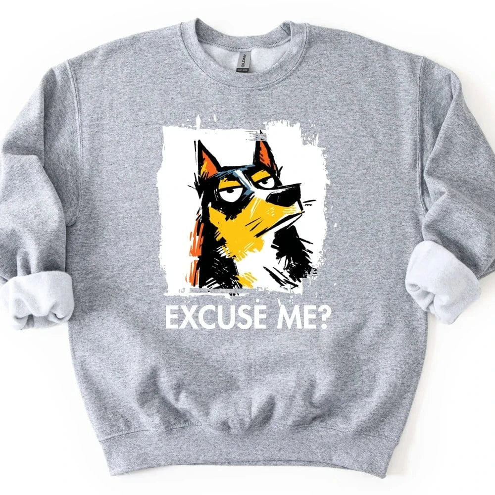 Kelpie - Excuse Me Dog Sweater - Sport Grey