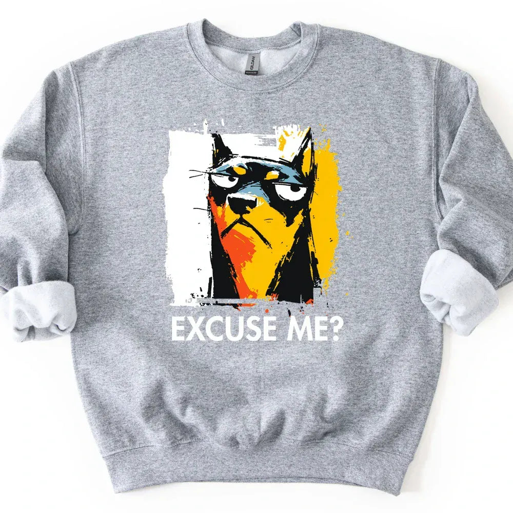 Miniature Pinscher - Excuse Me Dog Sweater - Sport Grey