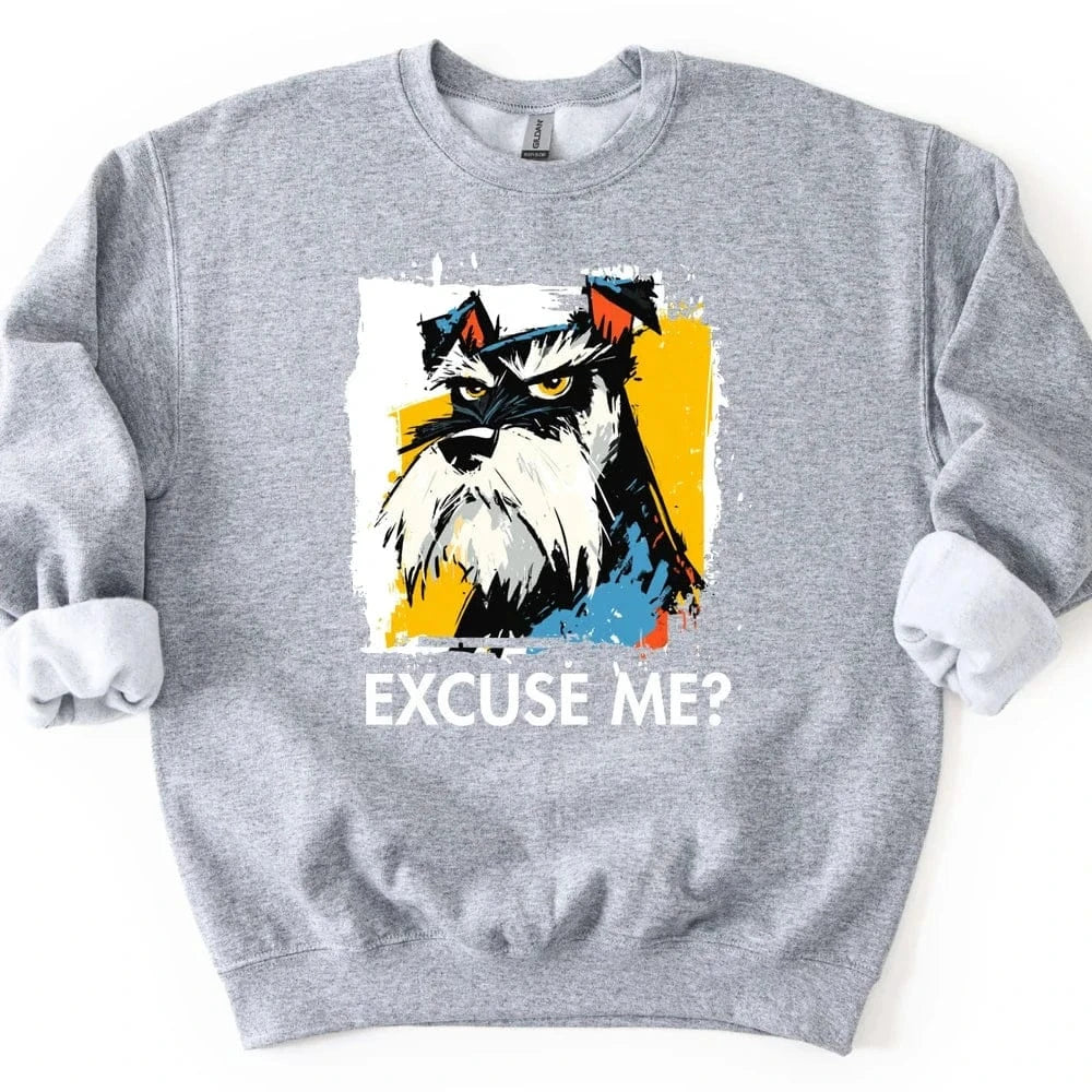 Miniature Schnauzer - Excuse Me Dog Sweater - Sport Grey