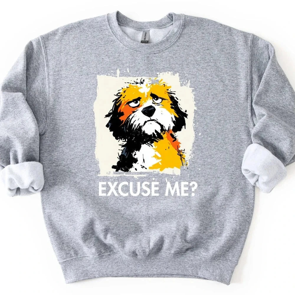 Cavapoo - Excuse Me Dog Sweater - Sport Grey