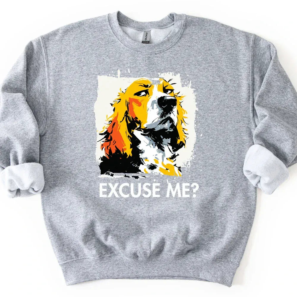 Cocker Spaniel - Excuse Me Dog Sweater - Sport Grey