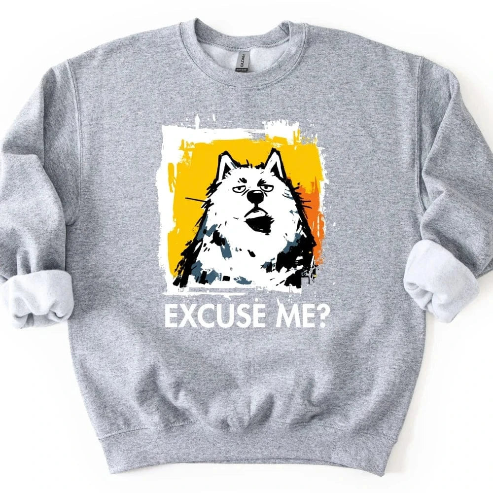 Samoyed - Excuse Me Dog Sweater - Sport Grey