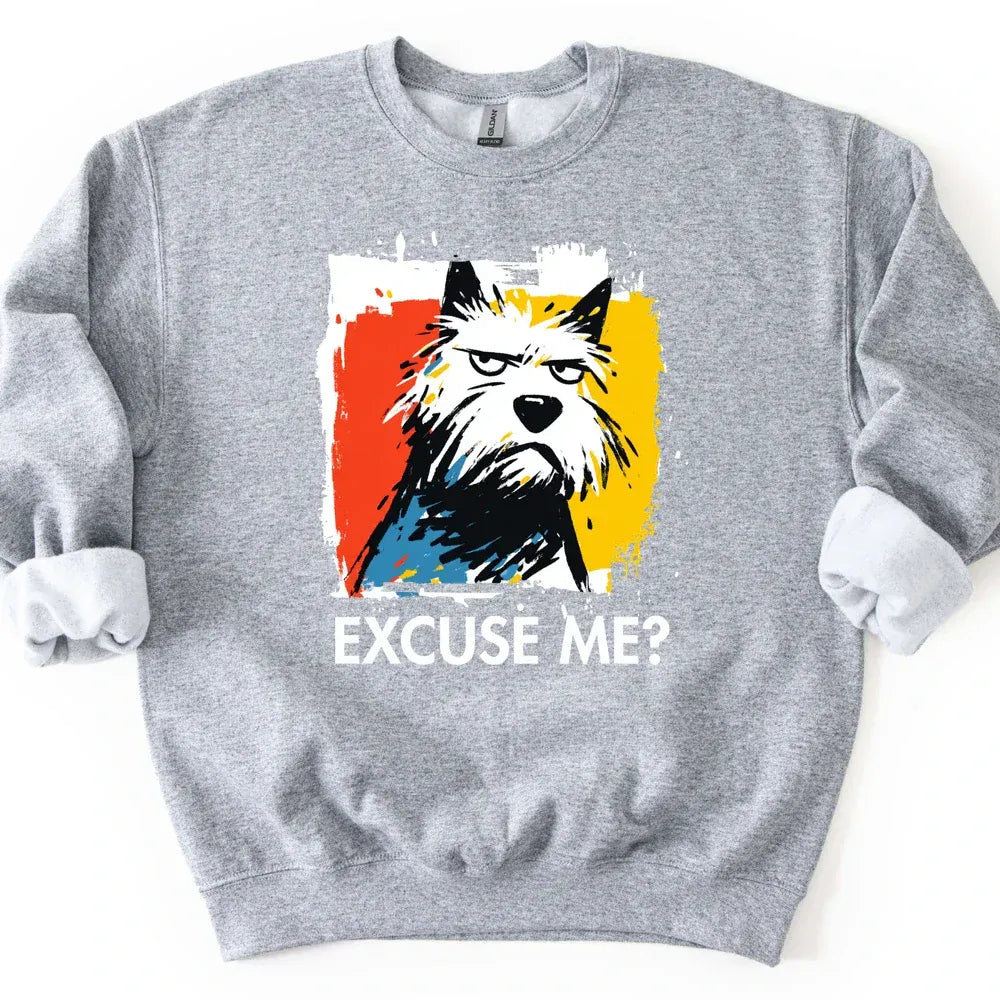 West Highland White Terrier - Excuse Me Dog Sweater - Sport Grey