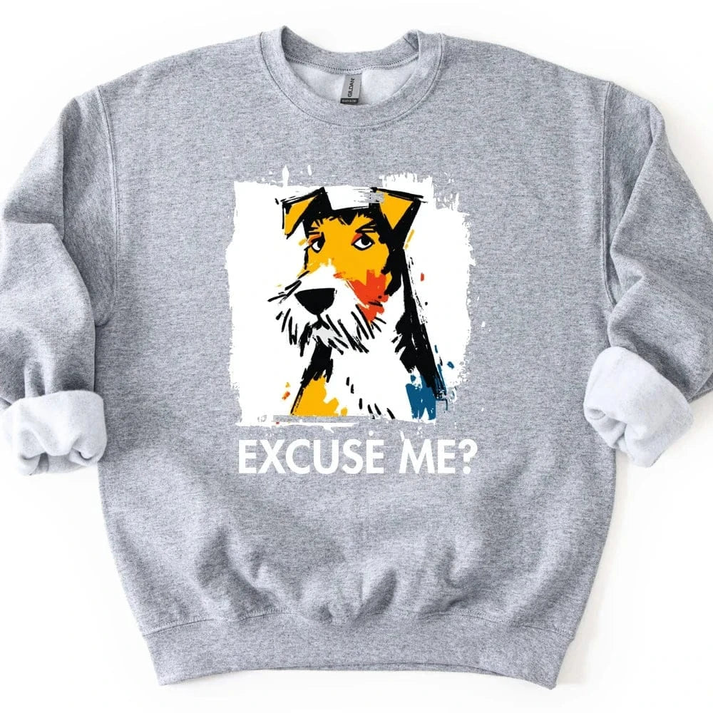 Wire Haired Fox Terrier - Excuse Me Dog Sweater - Sport Grey
