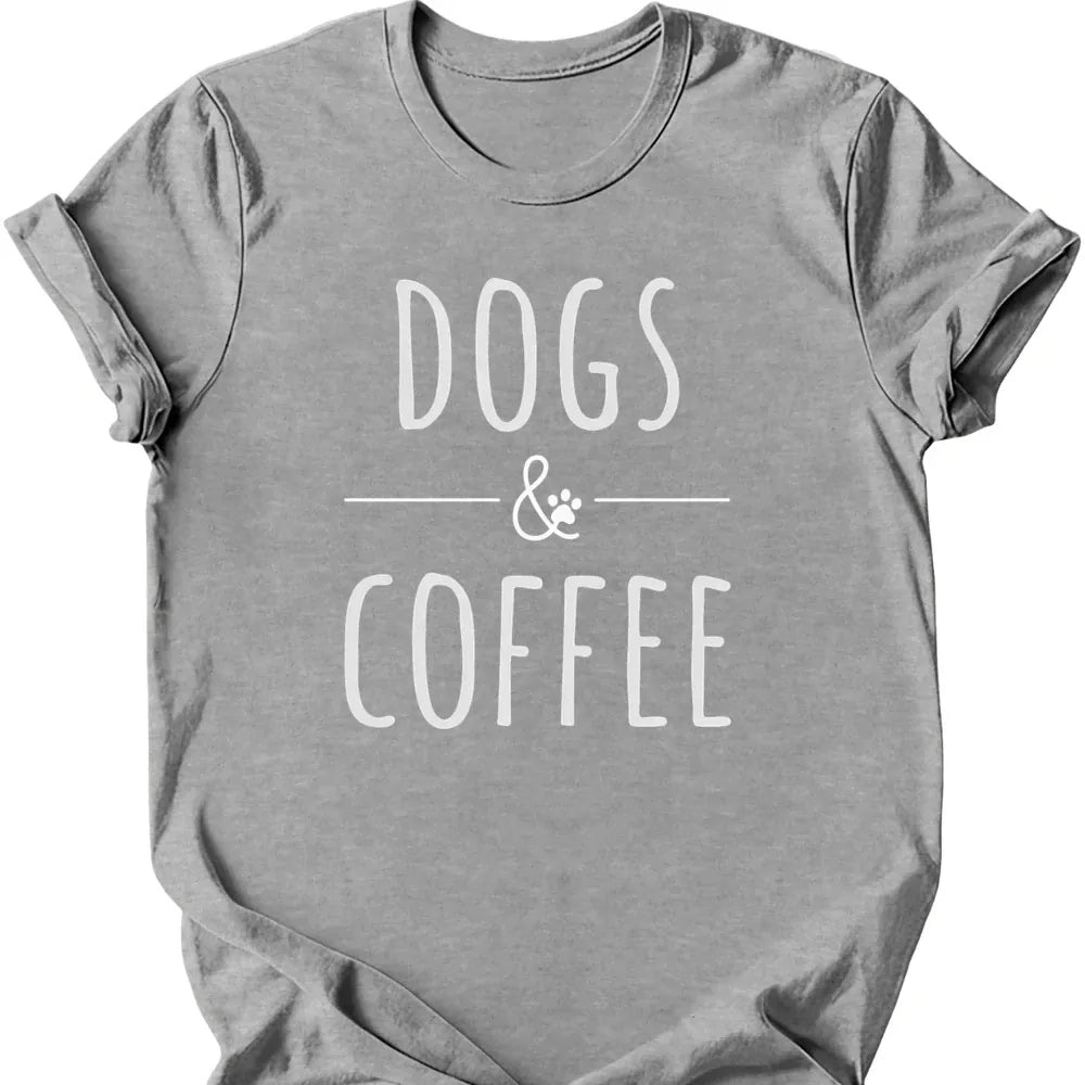 Dogs And Coffee T-Shirt - Sport Grey