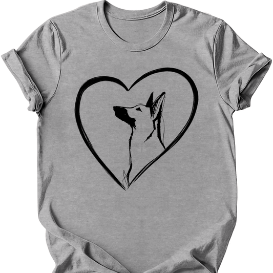 Beligian Malinois - Heart Dog T-Shirt - Sport Grey