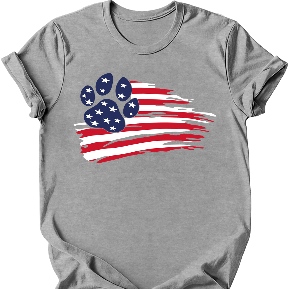 Paws and Stripes T-Shirt - Sport Grey