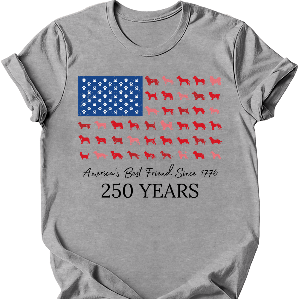 Dog Flag T-Shirt - Sport Grey