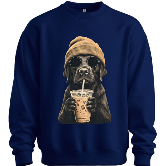 Black Labrador - Hipster Dog Sweater - Navy