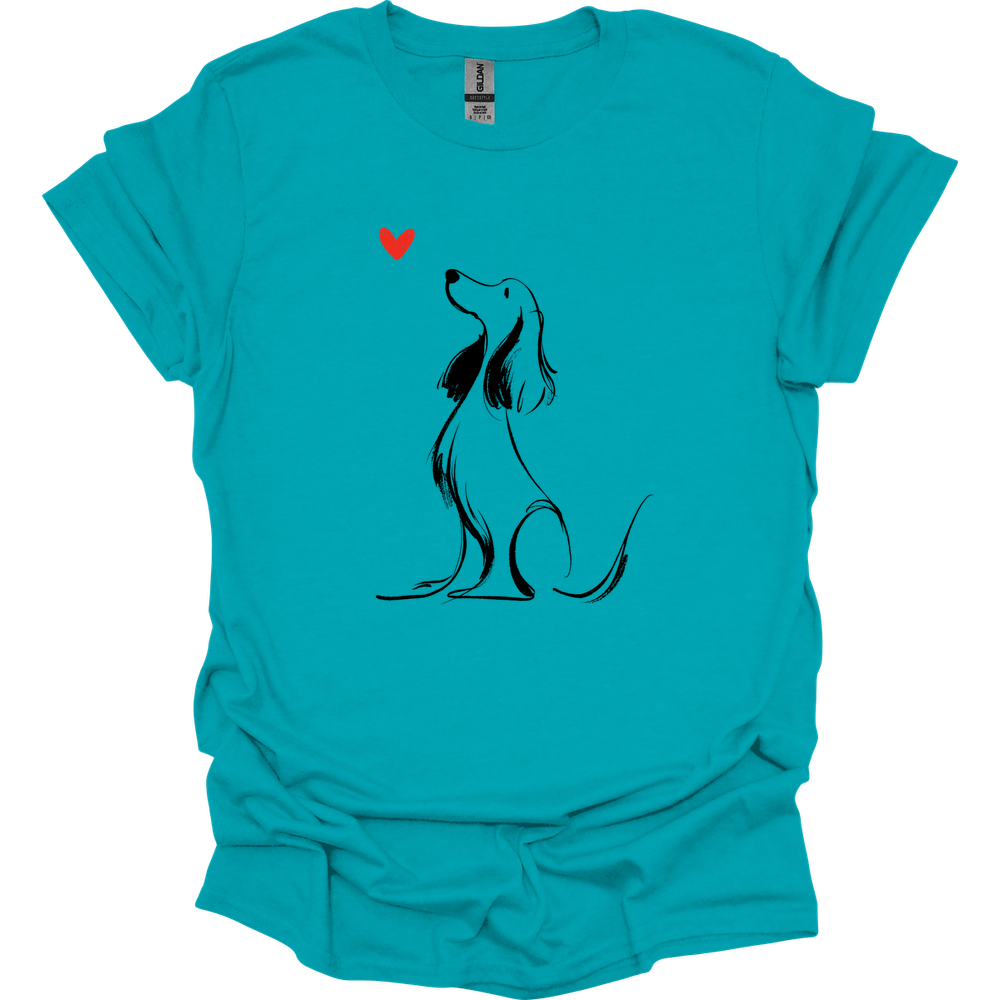 Cocker Spaniel - Sketch Dog T-Shirt - Tropical Blue