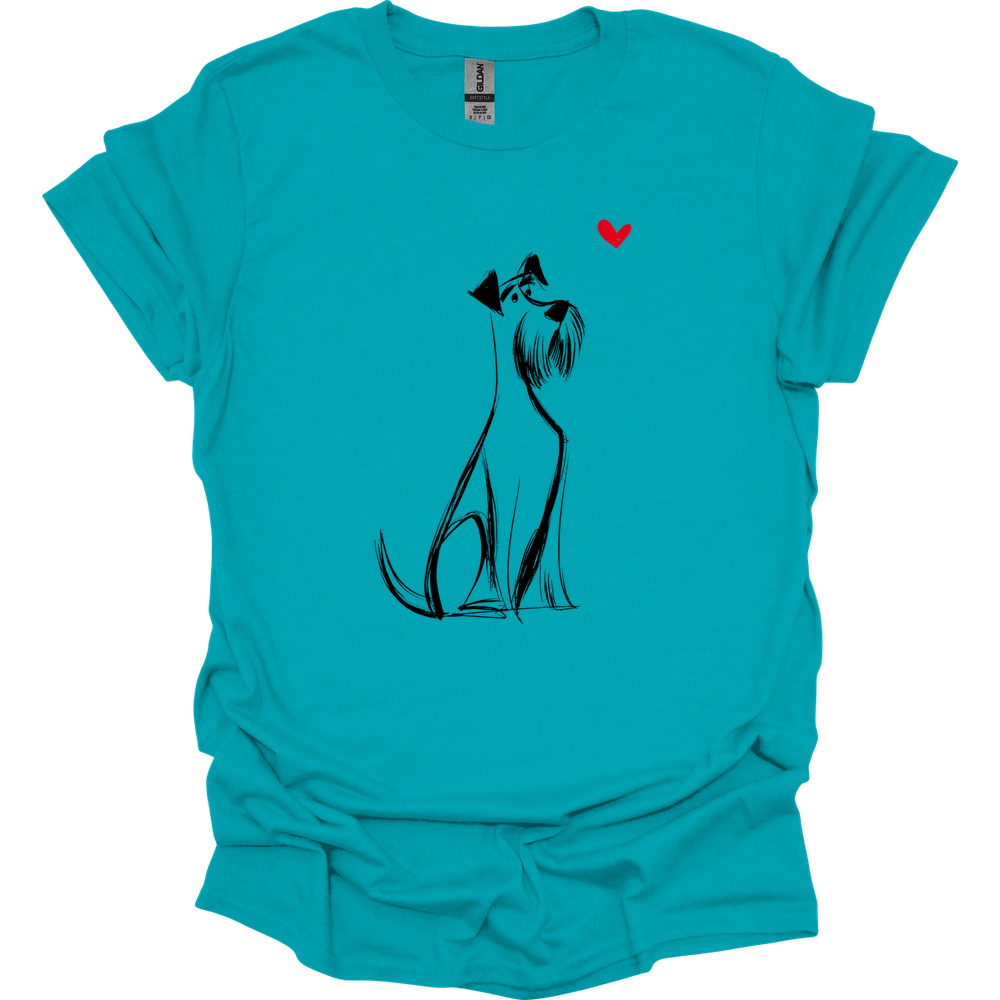 Giant Schnauzer - Sketch Dog T-Shirt - Tropical Blue