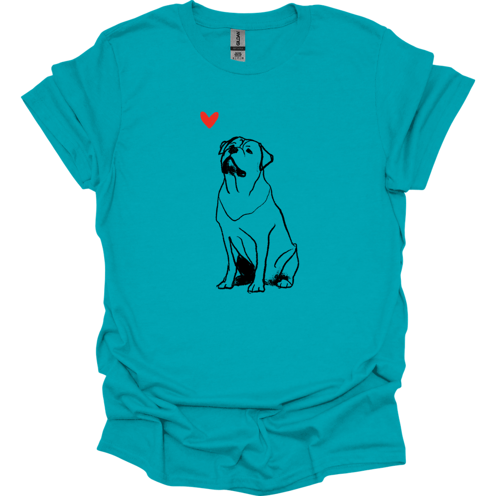 Rottweiler - Sketch Dog T-Shirt - Tropical Blue