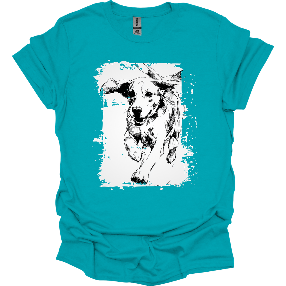 Beagle - Running Dog T-Shirt - Tropical Blue