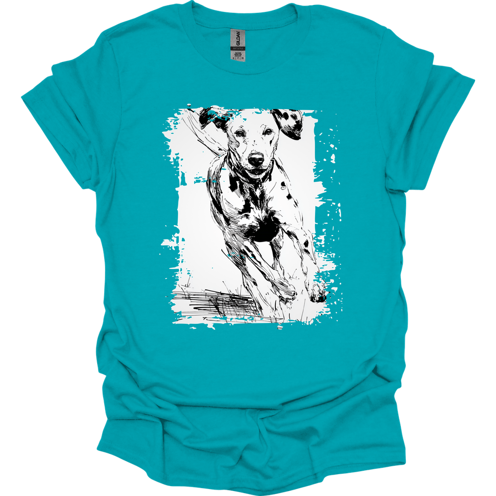 Dalmatian - Running Dog T-Shirt - Tropical Blue
