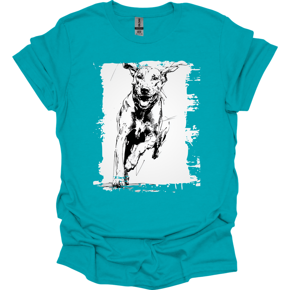 Rhodesian Ridgeback - Running Dog T-Shirt - Tropical Blue