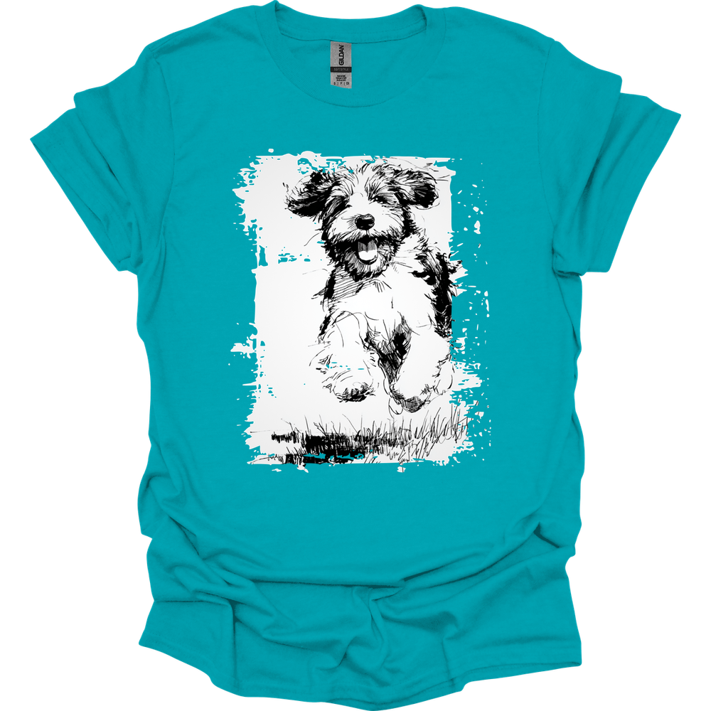 Portuguese Water Dog - Running Dog T-Shirt - Tropical Blue