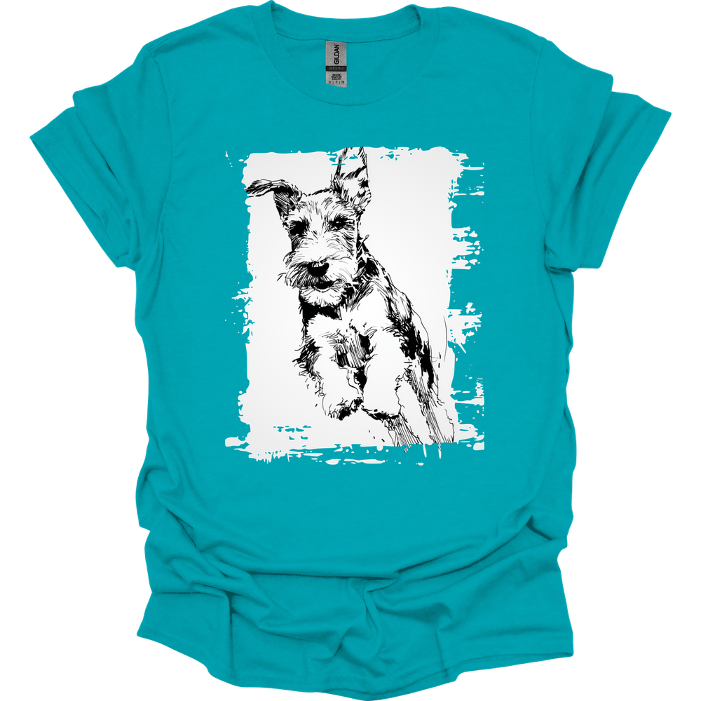Kerry Blue Terrier - Running Dog T-Shirt - Tropical Blue