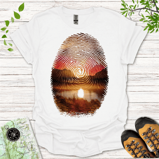 Sunset Lake Fingerprint T-Shirt