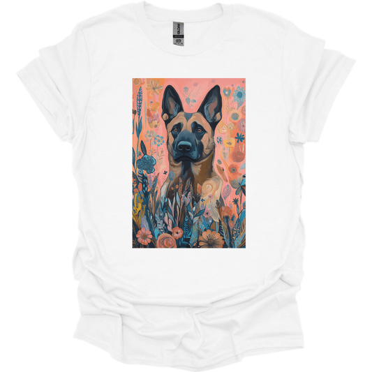 Dutch Shepherd - Boho Dog T-Shirt - White