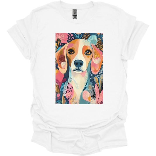 Beagle - Boho Dog T-Shirt - White