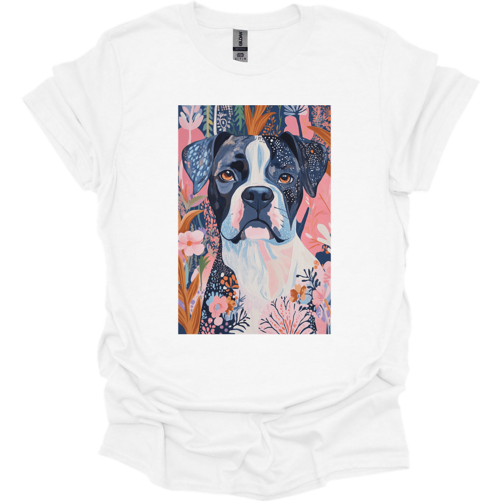 Boxer - Boho Dog T-Shirt - White