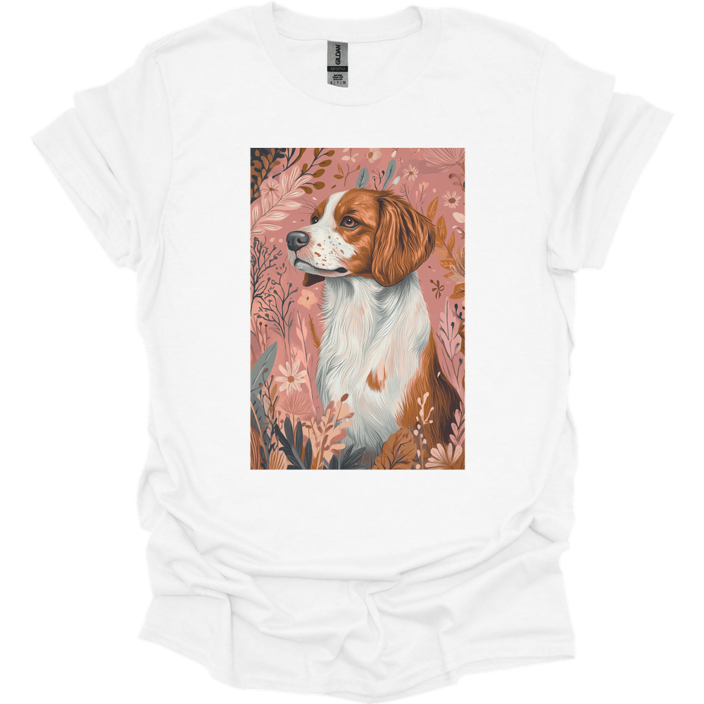 Brittany - Boho Dog T-Shirt - White