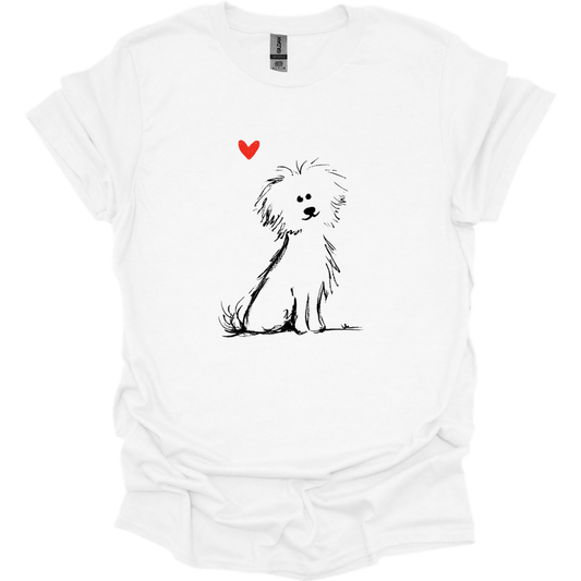Bichon Frise - Sketch Dog T-Shirt - White