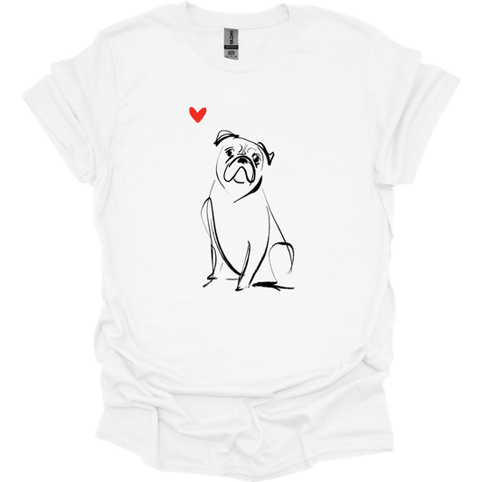 Boxer - Sketch Dog T-Shirt - White