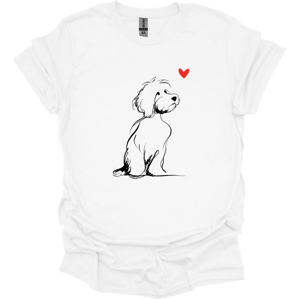 Cavapoo - Sketch Dog T-Shirt - White