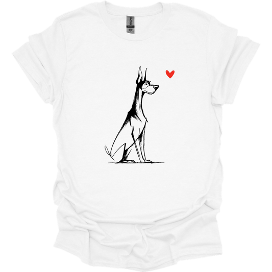 Doberman - Sketch Dog T-Shirt - White