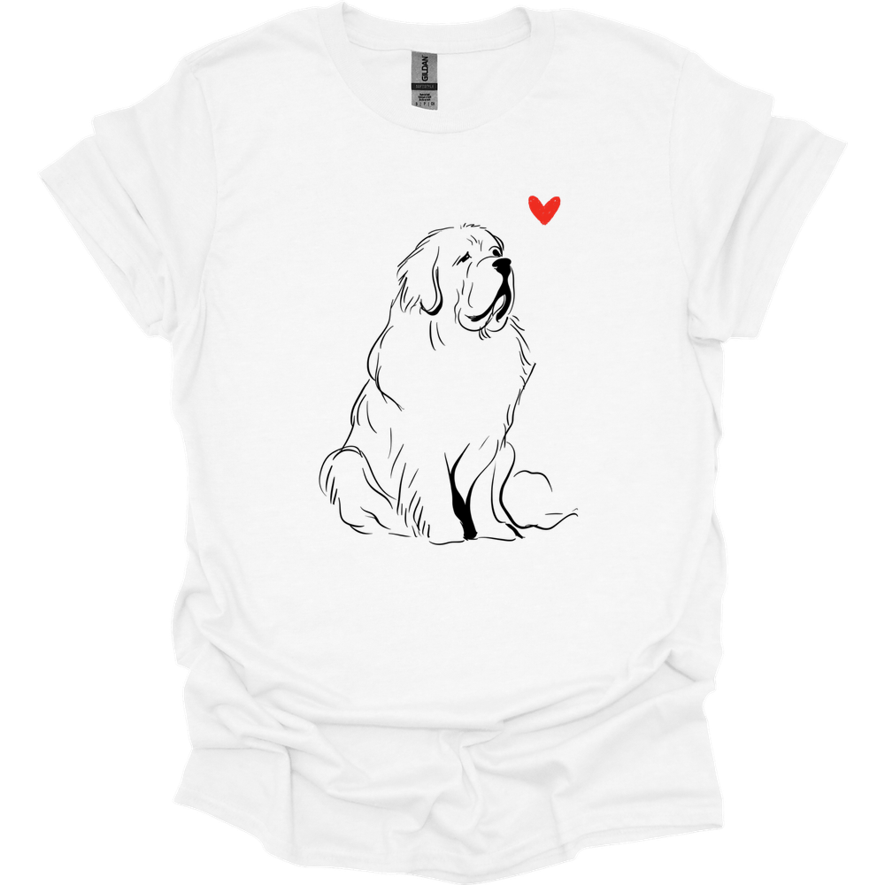 Newfoundland - Sketch Dog T-Shirt - White