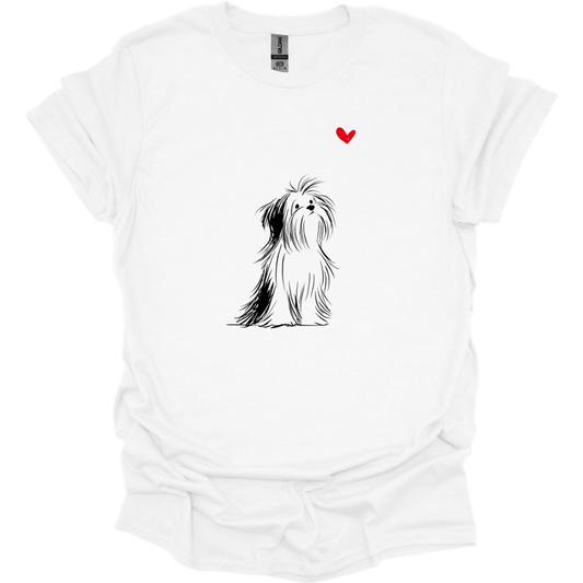 Shih Tzu - Sketch Dog T-Shirt - White