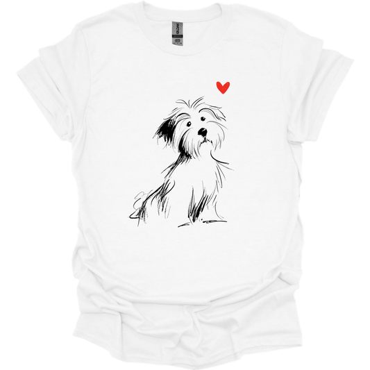 Havanese - Sketch Dog T-Shirt - White