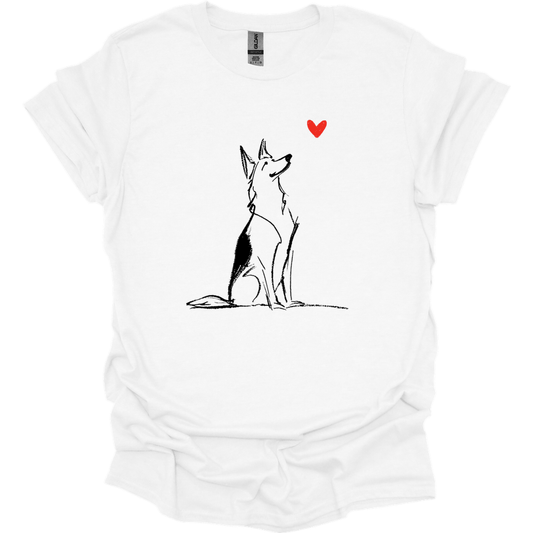 German Shepherd - Sketch Dog T-Shirt - White