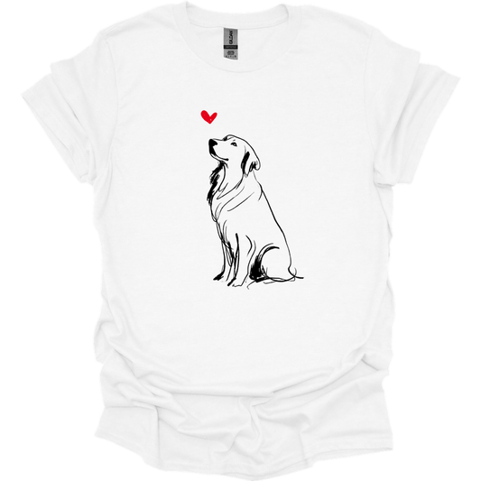 Golden Retriever - Sketch Dog T-Shirt - White