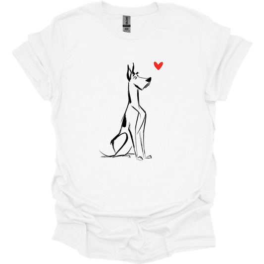 Great Dane - Sketch Dog T-Shirt - White