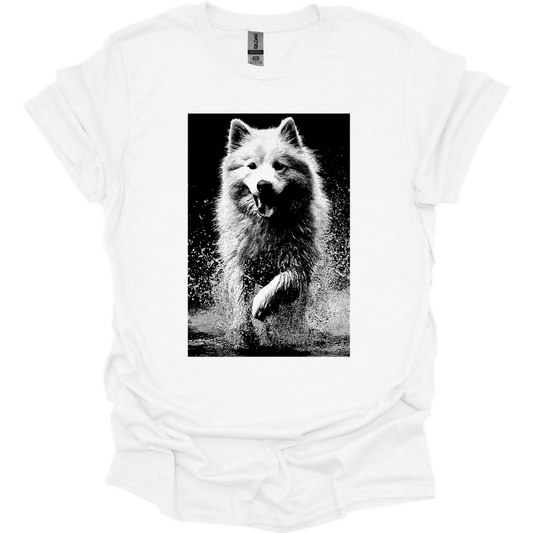 Samoyed - Puddle Dog T-Shirt - White