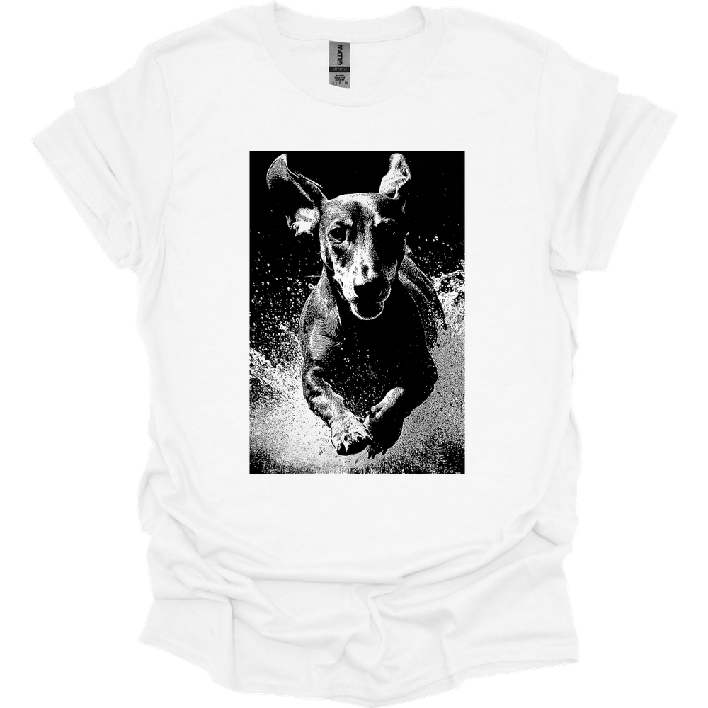 Dachshund - Puddle Dog T-Shirt - White