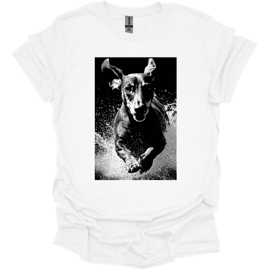 Dachshund - Puddle Dog T-Shirt - White