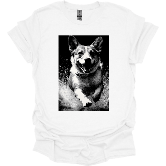 Corgi - Puddle Dog T-Shirt - White