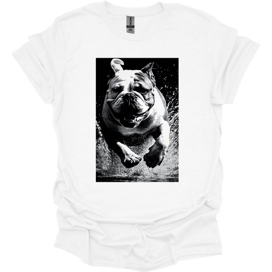 Bulldog - Puddle Dog T-Shirt - White
