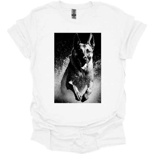 Belgian Malinois - Puddle Dog T-Shirt - White
