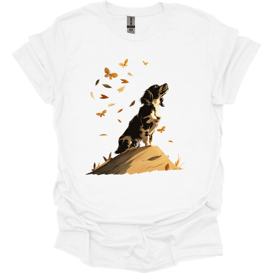 English Springer Spaniel - Fall Dog T-Shirt - White
