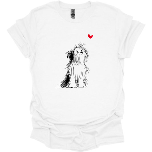 Shih Tzu - Sketch Dog T-Shirt - White