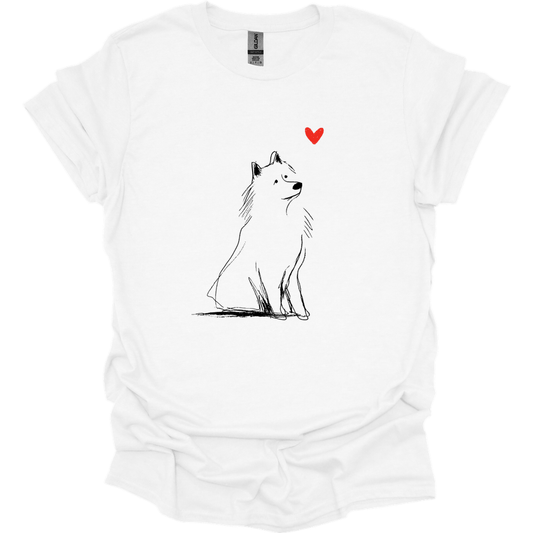 Samoyed - Sketch Dog T-Shirt - White