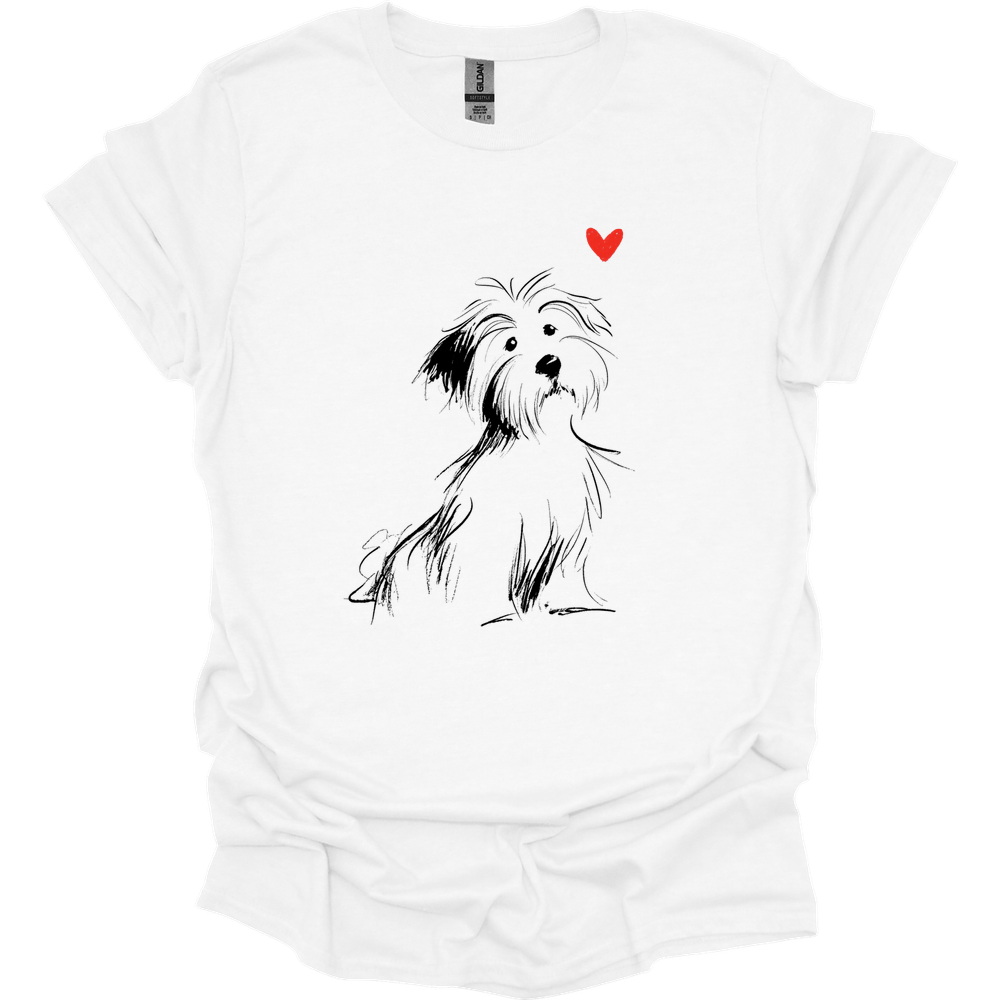 Havanese - Sketch Dog T-Shirt - White