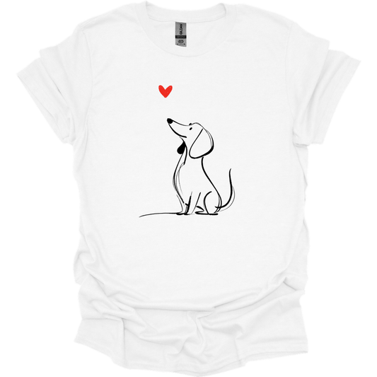 Dachshund - Sketch Dog T-Shirt - White