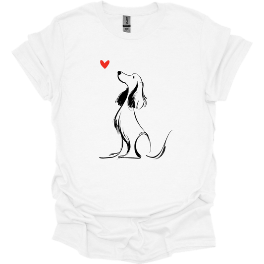 Cocker Spaniel - Sketch Dog T-Shirt - White