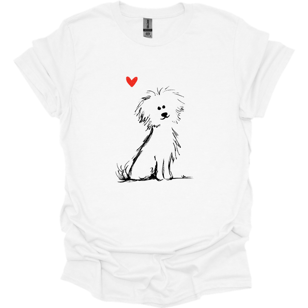 Bichon Frise - Sketch Dog T-Shirt - White