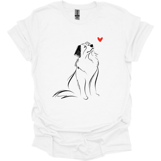 Bernese Mountain Dog - Sketch Dog T-Shirt - White